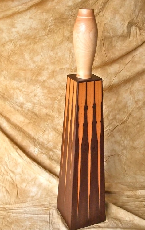 Wood Vase on Plinth